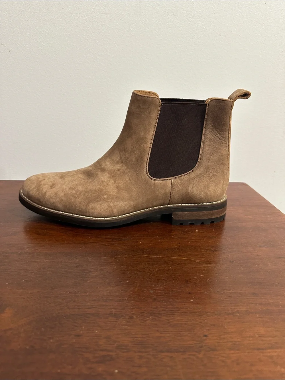 T.B. Phelps for Dick Ferguson’s Men’s 11.5 Suede Chelsea Boots Brown Lug Sole